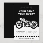 Zwart-wit klassieke motorfiets kaart (Voorkant / Achterkant)