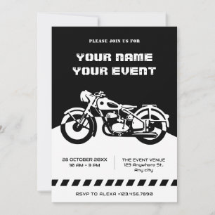 Zwart-wit klassieke motorfiets kaart