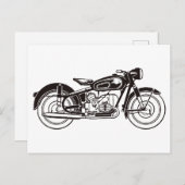 Zwart-wit klassieke motorfiets KLEIN Briefkaart (Voorkant / Achterkant)