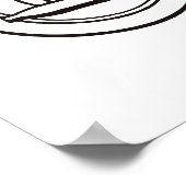 Zwart-wit klassieke motorfiets KLEIN Poster (Hoek)