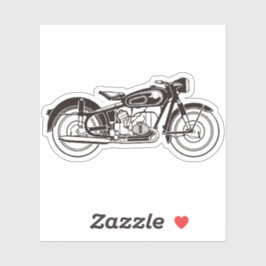 Zwart-wit klassieke motorfiets KLEIN Sticker