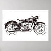 Zwart & wit klassieke motorfiets poster (Voorkant)