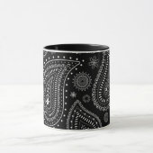 Zwart-wit klassieke paisley charme mok (Midden)