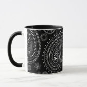Zwart-wit klassieke paisley charme mok (Links)
