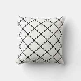 Zwart-wit Klassieke Quatrefoil Print Pillow Kussen