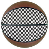 Zwart-wit Klassieke Retro Gecontroleerd Patroon Basketbal (Voorkant)