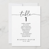 Zwart Wit Klassieke Tafel Nummer 1 Zitkaart Kaart (Achterkant)