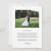 Zwart-wit klassieke typografie Fotobruiloft Bedankkaart (Achterkant)
