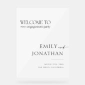 Zwart-wit klassieke verlovingsfeest welkom acryl bord (Voorkant)