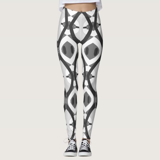 zwart-wit klassieker "Ratti_Creative_Arts" Leggings (Voorkant)