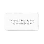 Zwart-wit klassieker stijlvol elegant familienaam etiket (Voorkant)