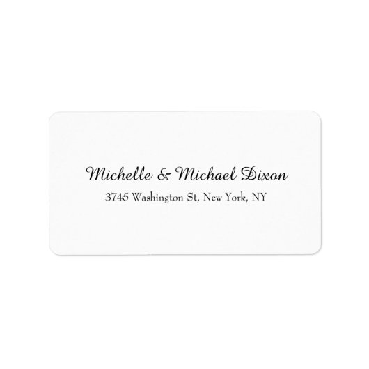 Zwart-wit klassieker stijlvol elegant familienaam etiket (Voorkant)