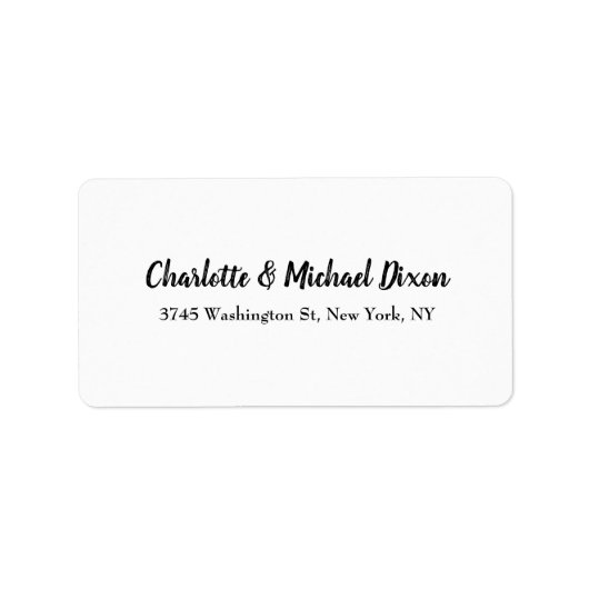 Zwart-wit klassieker stijlvol elegant familienaam etiket (Voorkant)