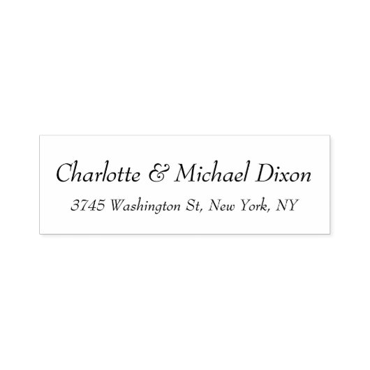 Zwart-wit klassieker stijlvol elegant familienaam zelfinktende stempel (Design)