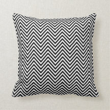 Zwart-wit klein Chevron Zig Zag Print Pillow