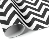Zwart-wit Klein Grootte Chevron Strepen Cadeaupapier (Rol Hoek)