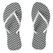 Zwart-wit Klein Grootte Chevron Strepen Teenslippers (Voetbed)