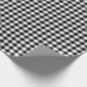 Zwart-wit Klein Grootte Gingham Checks Cadeaupapier (Hoek)
