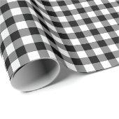 Zwart-wit Klein Grootte Gingham Checks Cadeaupapier (Rol Hoek)