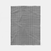 Zwart-wit Klein Grootte Gingham Checks Fleece Deken (Voorkant)