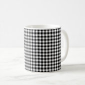 Zwart-wit Klein Grootte Gingham Checks Koffiemok (Voorkant rechts)