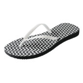 Zwart-wit kleine diagonale Chevron strepen Teenslippers (Schuin)