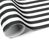 Zwart-wit Kleine Grootte Horizontale Strepen Cadeaupapier (Rol Hoek)