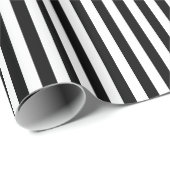 Zwart-wit Kleine Grootte Verticale Strepen Cadeaupapier (Rol Hoek)