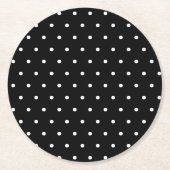 Zwart Wit Kleine Polka stippen Ronde Kartonnen Onderzetter (Voorkant)