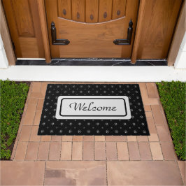 Zwart-wit kleine print deurmat