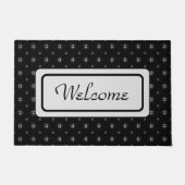 Zwart-wit kleine print deurmat (Voorkant)