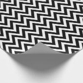 Zwart-wit Kleine Verticale Chevron Strepen Cadeaupapier (Hoek)