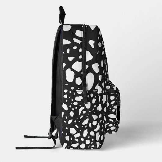 Zwart-wit kleur - Initiaal naam & monogram Bedrukte Rugzak (Links)