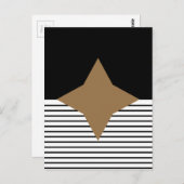 Zwart wit kleurenblok en bruin diamant briefkaart (Voorkant / Achterkant)