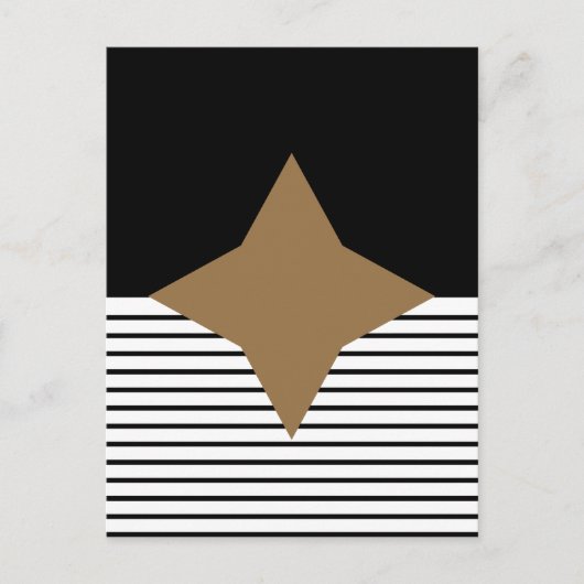 Zwart wit kleurenblok en bruin diamant briefkaart (Voorkant)