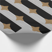 Zwart wit kleurenblok en bruin diamant cadeaupapier (Hoek)