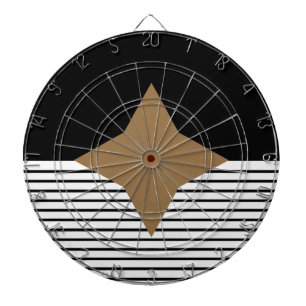 Zwart wit kleurenblok en bruin diamant dartbord
