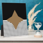 Zwart wit kleurenblok en bruin diamant fotoplaat (Zijkant)