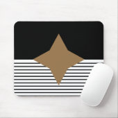 Zwart wit kleurenblok en bruin diamant muismat (Met muis)