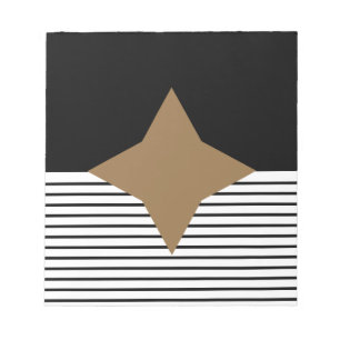 Zwart wit kleurenblok en bruin diamant notitieblok