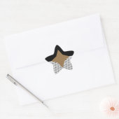Zwart wit kleurenblok en bruin diamant ster sticker (Envelop)