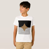 Zwart wit kleurenblok en bruin diamant t-shirt (Voorkant volledig)