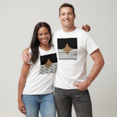 Zwart wit kleurenblok en bruin diamant t-shirt (Unisex)