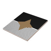 Zwart wit kleurenblok en bruin diamant tegeltje (Zijkant)