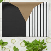 Zwart wit kleurenblok en bruin diamant theedoek (Gevouwen)