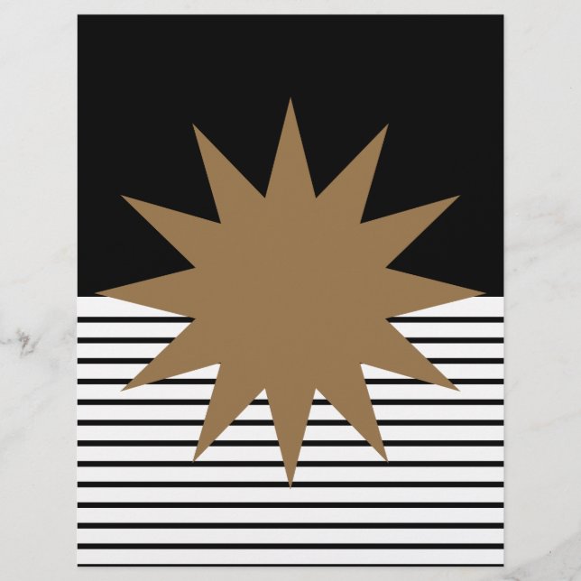 Zwart wit kleurenblok en bruin zonnescherm papier (Voorkant)