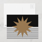 Zwart wit kleurenblok en bruine zon briefkaart (Voorkant / Achterkant)