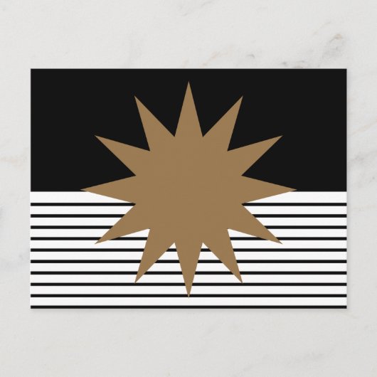 Zwart wit kleurenblok en bruine zon briefkaart (Voorkant)