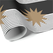 Zwart wit kleurenblok en bruine zon cadeaupapier (Rol Hoek)