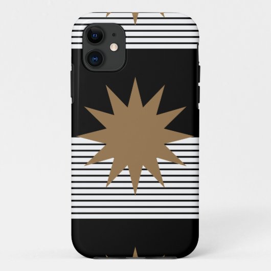 Zwart wit kleurenblok en bruine zon Case-Mate iPhone case (Achterkant)